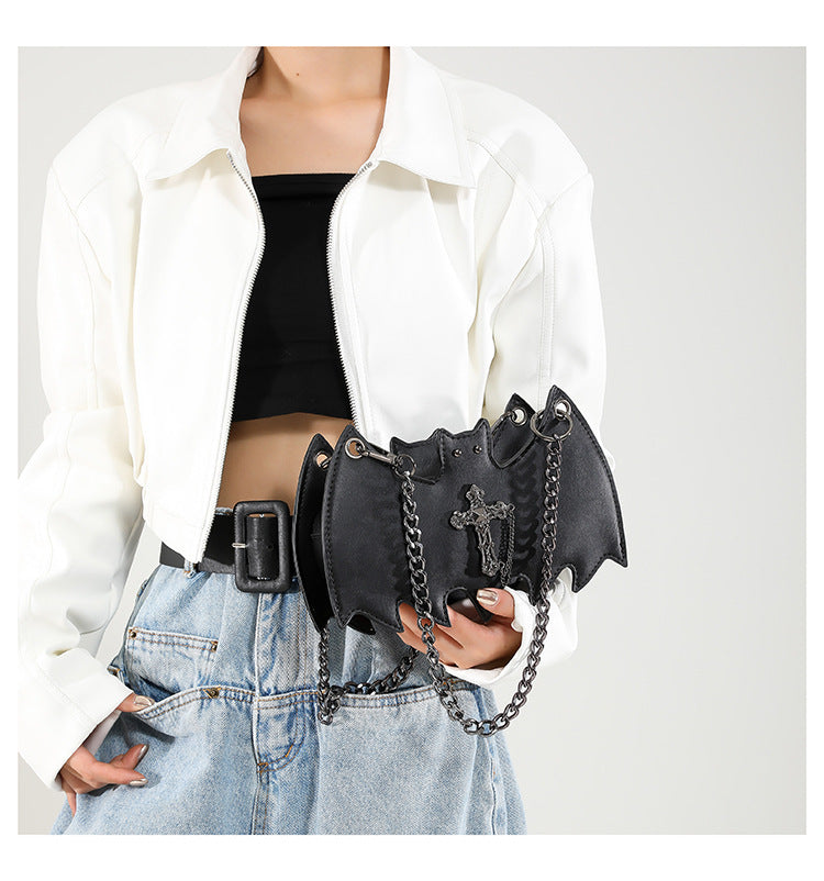 black bat with cross purse